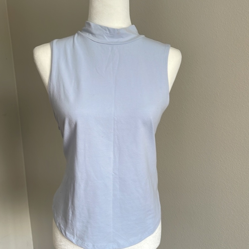 NEW Forever 21 Sleeveless Mock Neck Top - Light Blue Size 1X